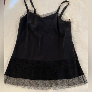 Rag & bone Black Silk Geometric Lace Cami - Sz S